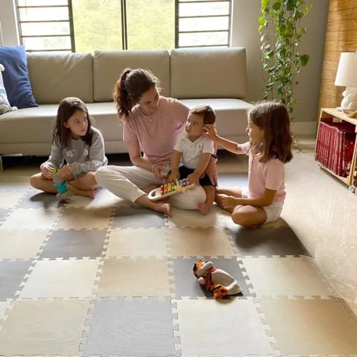 MioTetto Baby Krabbeldecke | Zertifizierte Puzzlematte, rutschfest, wasserdicht, farbenfroh, vielseitig einsetzbar für drinnen und draußen