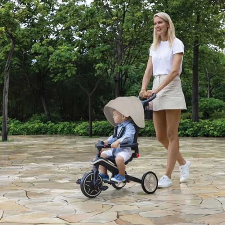 Globber Explorer 4 in 1 Foldable, Faltbares Dreirad mit verstellbarer Sitzlehne und abnehmbarem Sonnendach – Bild 8