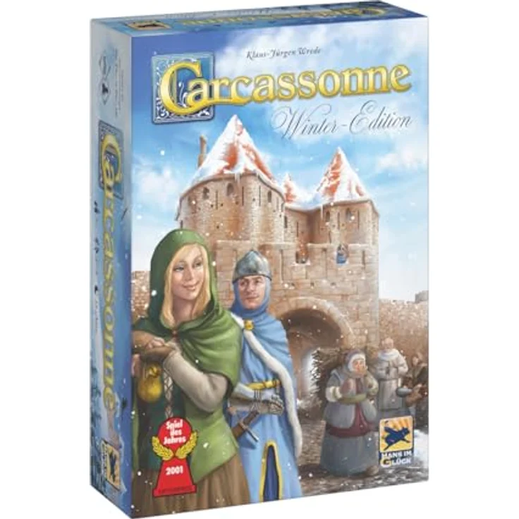 Hans im Glück, Carcassonne Winter-Edition V3.0, Familienspiel, Brettspiel, 2-5 Spieler, ab 7 Plus Jahren, 35 Minuten, Deutsch, Winterliche Optik – Bild 1