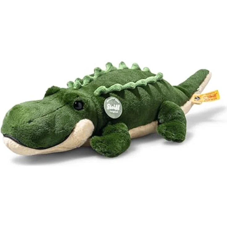Steiff Krokodil Rocko, Plüschtier 40 cm, aus recycelten PET-Flaschen, Khaki – Bild 1