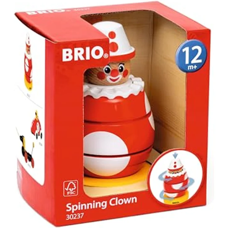 BRIO® Greifling Drück- & Dreh-Clown, FSC®-geschütztes Holzspielzeug zur Förderung der Feinmotorik – Bild 3