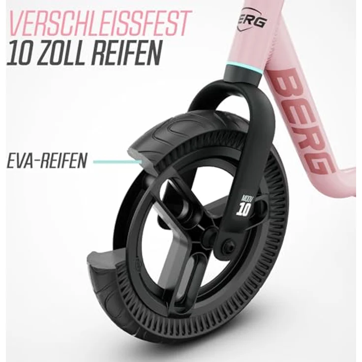Berg MOOV 10 Zoll Laufrad, Laufrad ab 2 Jahre, Lenkrad und Sattel Höhenverstellbar (Rosa) – Bild 4