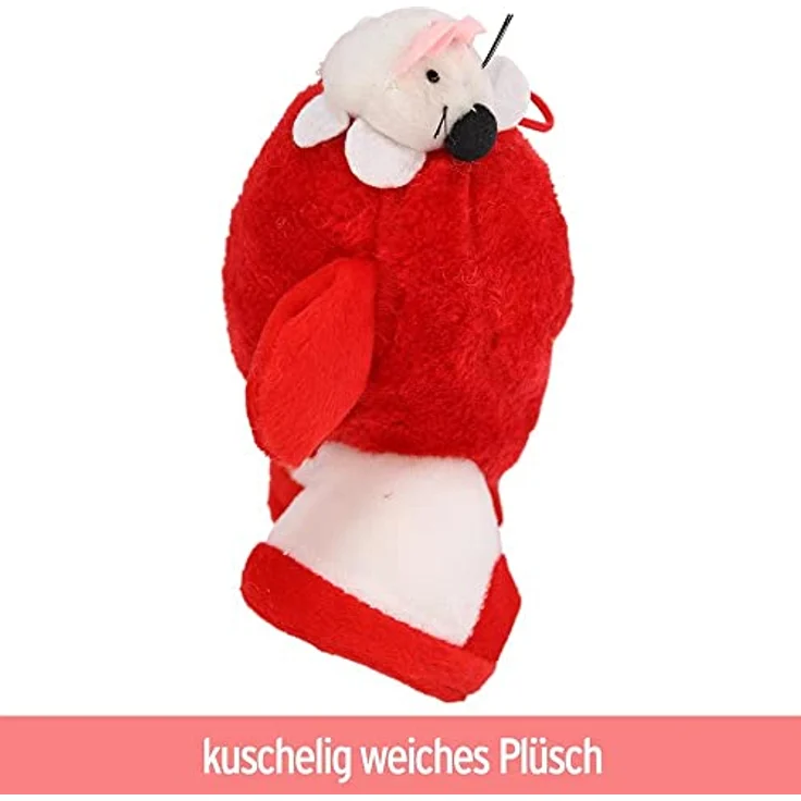 BEMIRO Herz aus Plüsch mit Arme, Beine und Maus - ca. 15 cm, flauschig weich, gesticktes Gesicht, "I love you" Schriftzug - pink – Bild 4
