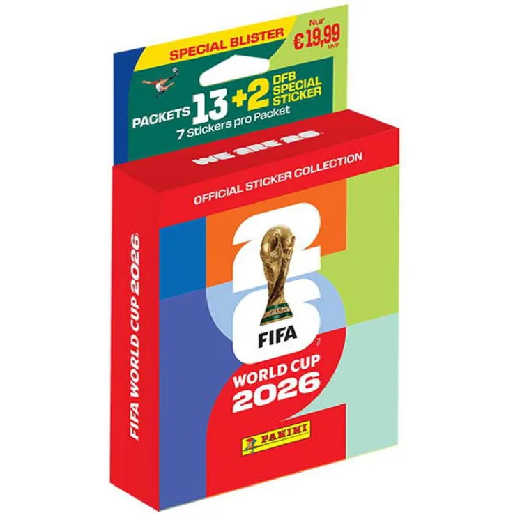 Panini FIFA World Cup 2026 Sticker, 1 Eco-Blister #2 mit 13 Tüten und 91 Stickern