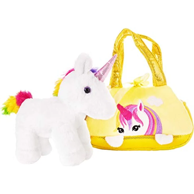 Regenbogen Plüsch Einhorn in Handtasche - 20 cm - Kuscheltier in Tasche – Bild 3