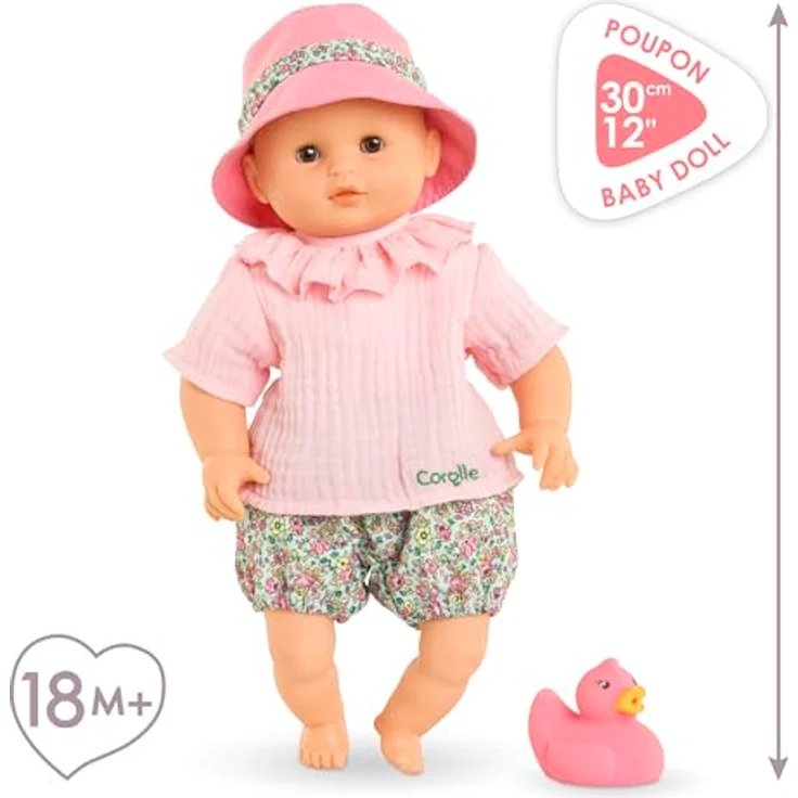 Corolle Mon Premier Poupon Badebaby Coralie, Weichkörper-Badepuppe mit Schlafaugen, abnehmbare Kleider, Vanilleduft, 30 cm, ab 18 Monaten – Bild 2