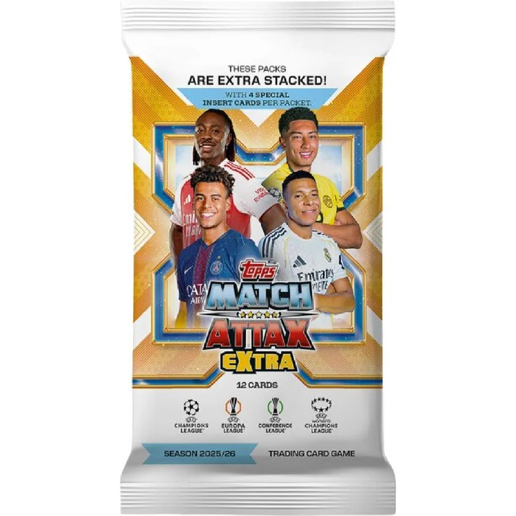 Topps Match Attax Champions League 2025/26 EXTRA Trading Cards, 1 Booster mit 12 Karten