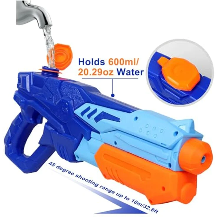 MOZOOSON XXL Wasserpistole, 750ml Spritzpistole mit großer Reichweite bis zu 10 Meter, geeignet für Kinder ab 3 Jahren – Bild 3