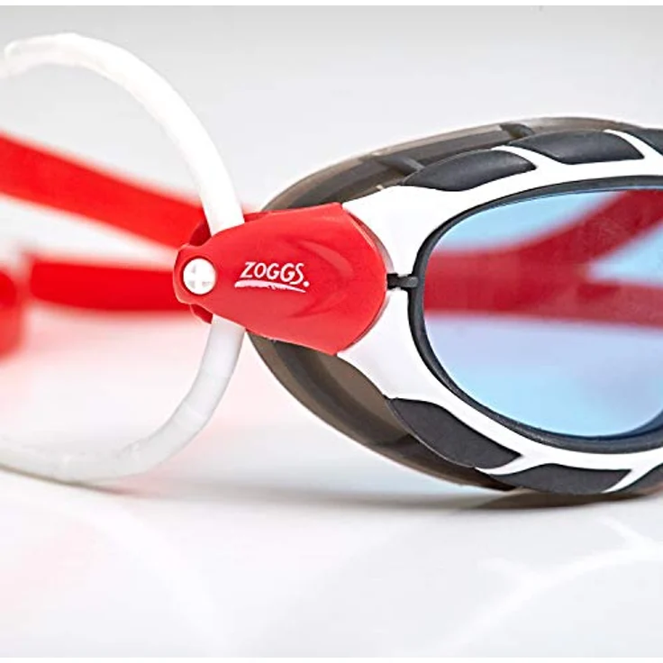 Zoggs Predator Schwimmbrille, Weiß/Rot/Tönung, Regular – Bild 2