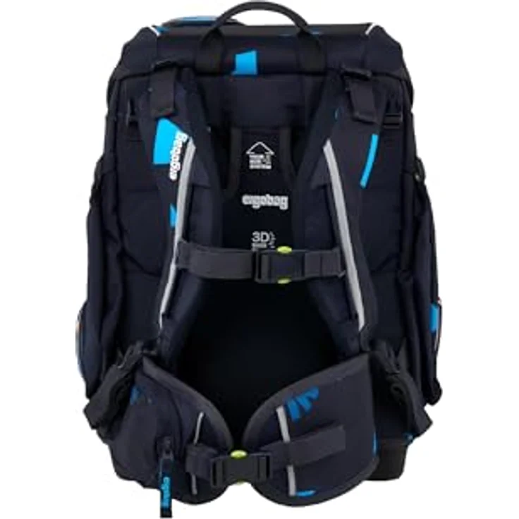 ergobag cubo Set, ergonomischer Schulranzen 5-teilig für 1. Klasse mit höhenverstellbarem Tragesystem, schwarz – Bild 5
