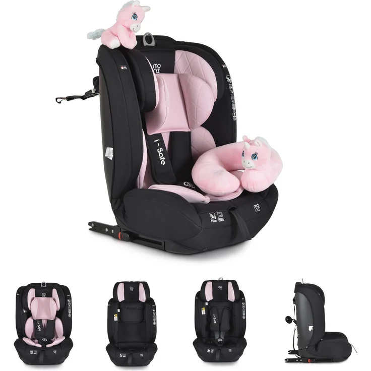 Moni Autokindersitz Kindersitz i-Size i-Safe, bis 36 kg, (76-150cm) Isofix, Top Tether, 13-fach verstellbar, wählbarer Bezug – Bild 1