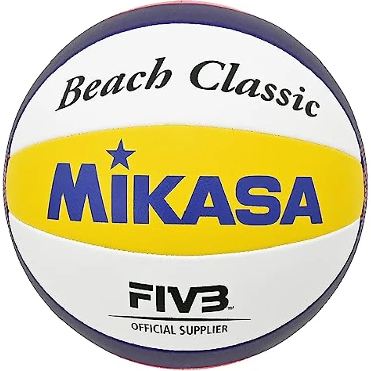 Mikasa Beachvolleyball BV551C, Größe 5, sportlich, blau-gelb-rot