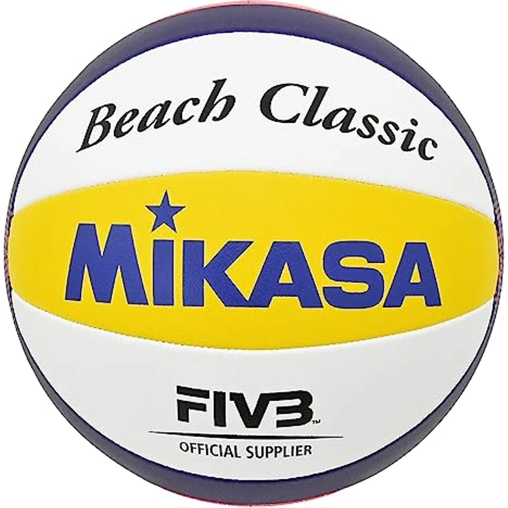 Mikasa Beachvolleyball BV551C, Größe 5, sportlich, blau-gelb-rot – Bild 1