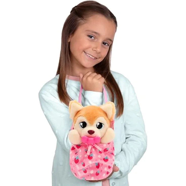 Spectron Baby Paws Yummy Shiba Inu Kuscheltier, interaktives Spielzeug mit Zubehör, 20 cm – Bild 4