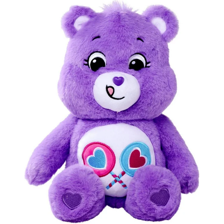 SIMBA Kuscheltier Care Bears Teile Gern Bärchi,35 cm, Lila mit zwei Lollis auf dem Bauch – Bild 1