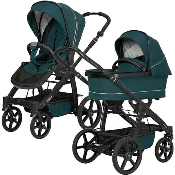 Hartan Kinderwagenset Rock IT Outdoor, 3-teilig, Petrol, mit kugelgelagerten Rädern, Federung, 5-Punkte-Gurt und UV 50+ Schutz – Bild 2