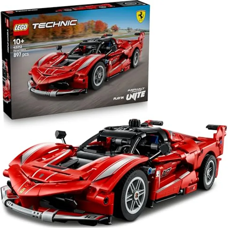 LEGO Technic 42212 Ferrari FXX K, 897-teiliges Modell mit KERS-Technologie, Maßstab 29 x 12 x 8 cm für ab 10 Jahre