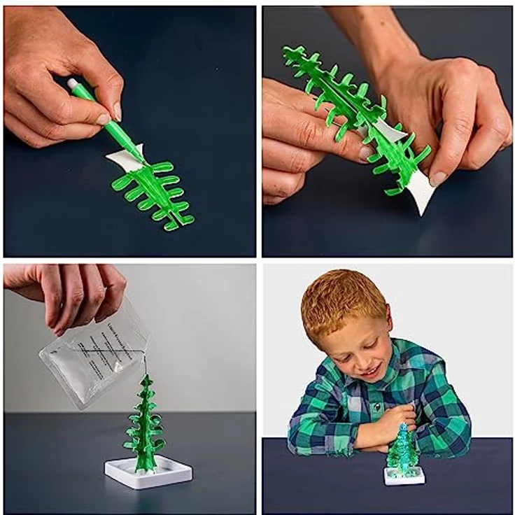 National Geographic Kristall-Garten-Anzucht-Set, für Kinder ab 8 Jahren, inklusive echte Rosenquarz-Kristallbäume und farbige Lernanleitung, Mint – Bild 3