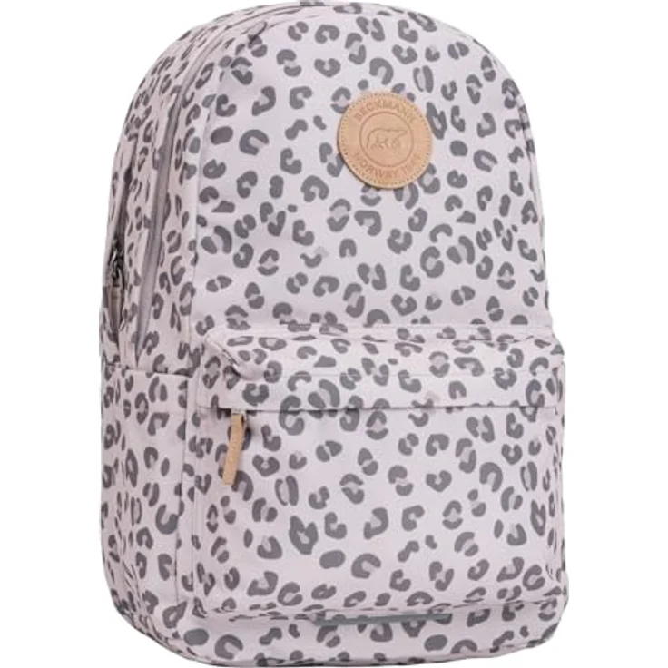 Beckmann Norway Rucksack City 30l Leopard beige, Schulrucksack mit integrierten Regenüberzug, höhenverstellbarem Brustgurt und Laptopfach – Bild 2