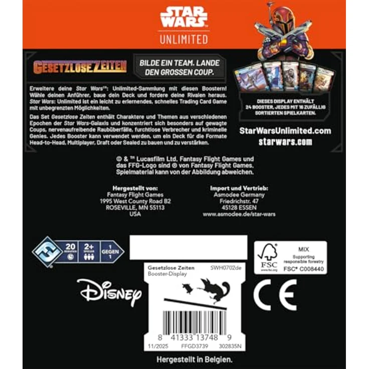 Asmodee - FFG - Star Wars: Unlimited Trading Card Game - Gesetzlose Zeiten - Booster Display (24 Booster Packs), TCG für 2+ Spieler, geeignet ab 12 Jahren, Deutsch – Bild 3