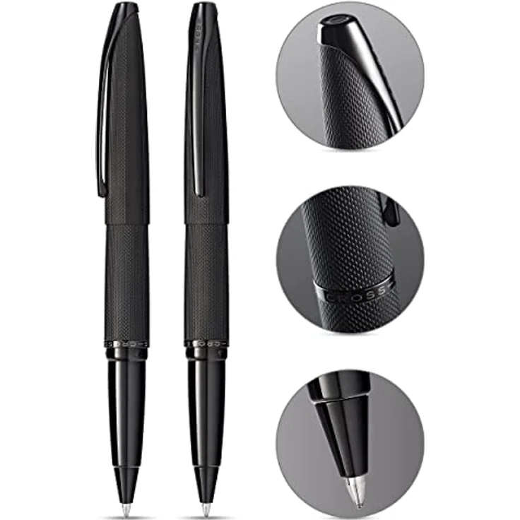 Cross ATX Roller, eleganter Kugelschreiber mit dokumentenechter Gel-Tinte und Free Ink System, schwarz, 1 Stück in Geschenkbox – Bild 2