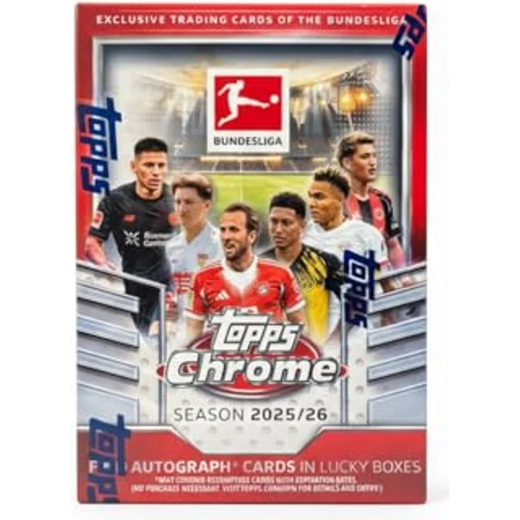 Topps 2026 Bundesliga Chrome Value Box, hochwertige Sammelkarten mit seltenen Parallels und Autogrammkarten – Bild 2