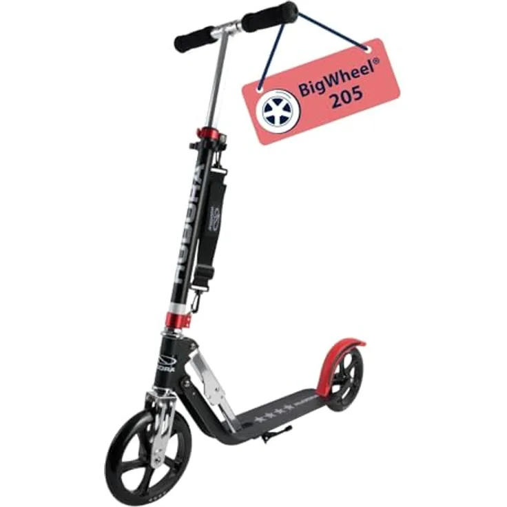 HUDORA BigWheel® 205, Stars "Exklusiv Edition", stabiler Aluminium-Scooter, höhenverstellbar und zusammenklappbar, für Kinder und Erwachsene bis 100 kg