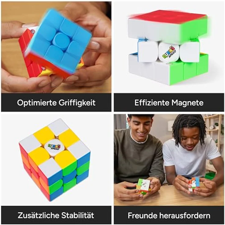 SPIN MASTER Rubiks 3x3 Speed Cube, Geschicklichkeitsspiel mit magnetischem Design, mehrfarbig – Bild 5