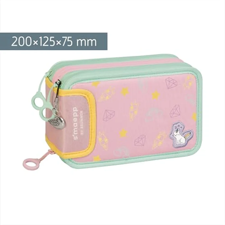 BRUNNEN Federmäppchen s'maepp Sweet Unicorn, 33-teilig, pastell-rosa/grün, 20,0 x 7,5 cm, inkl. Buntstifte, Bleisternen und Schere – Bild 2