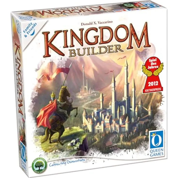 Queen Games Kingdom Builder: Family & Friends – Strategisches Brettspiel für 2–4 Spieler, ab 8 Jahren, modulare Spielmechanik, Spiel des Jahres 2012