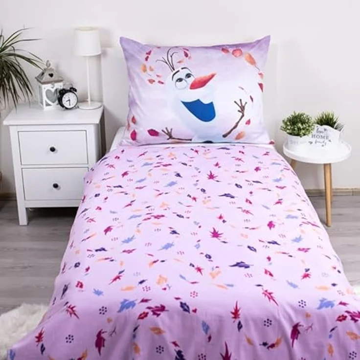 Jerry Fabrics Frozen Kinderbettwäsche Set - Bettbezug 140x200 + Kopfkissenbezug 70x90 aus Baumwolle Öko-Tex Standard für Mädchen - Frozen Eiskönigin Anna ELSA Olaf – Bild 3
