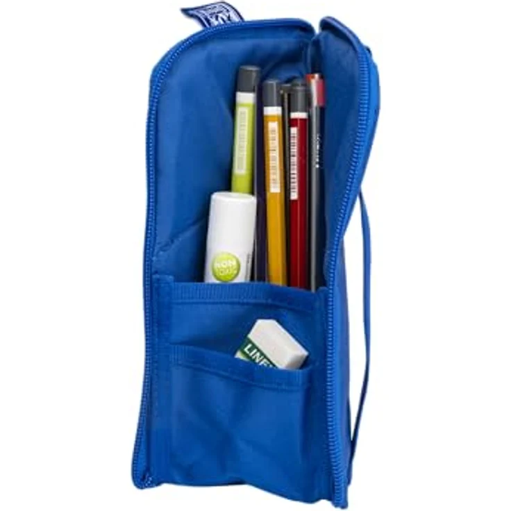 Oxford Federmäppchen Stand-Up Stiftehalter mit Reißverschluss, Stifte-Tasche, blau – Bild 3