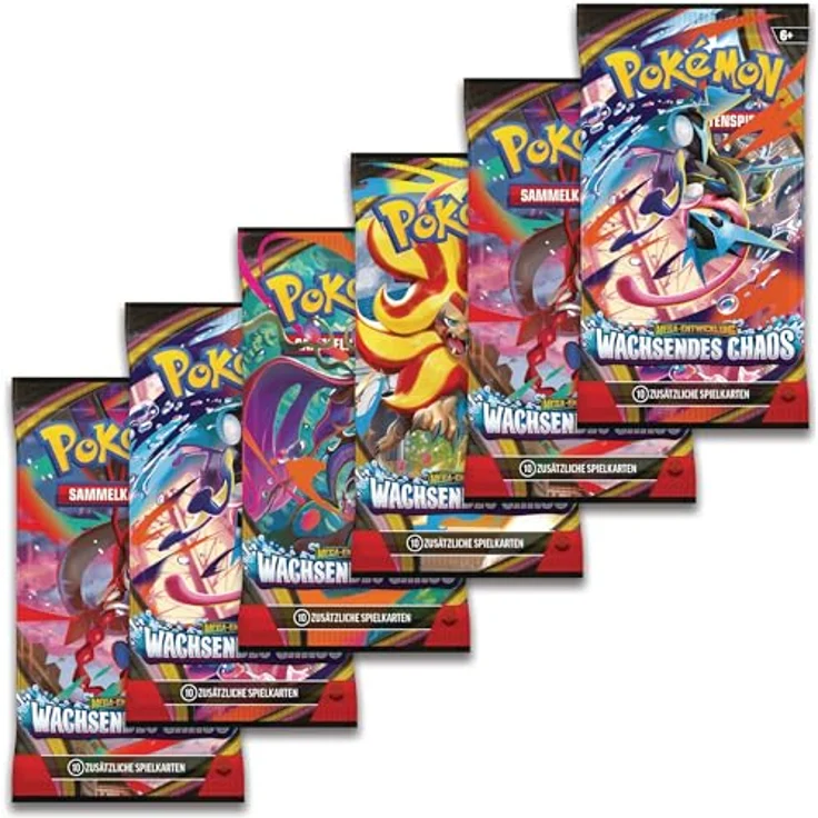 AMIGO Booster-Bundle Pokémon Mega-Entwicklung, 6 Boosterpacks Wachsendes Chaos mit 10 Karten und Online-Code – Bild 4