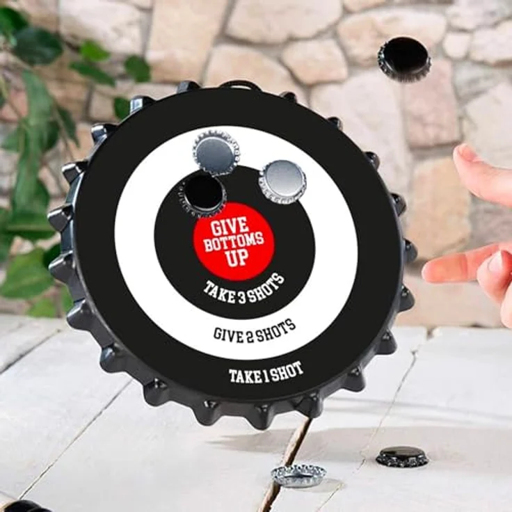 Original Target | Magnetische Zielscheibe mit Spielfiguren | Premium Qualität | Geschicklichkeitsspiel mit 6 Bierkapseln | Trinkspiel | Aperitif | Party | House Party | OriginalCup® – Bild 7