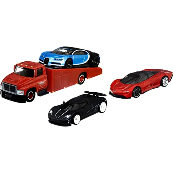 Mattel Hot Wheels Premium HCR54, 4er Collector Set mit realistischen Hyper Cars, Maßstab 1:64 aus Druckguss