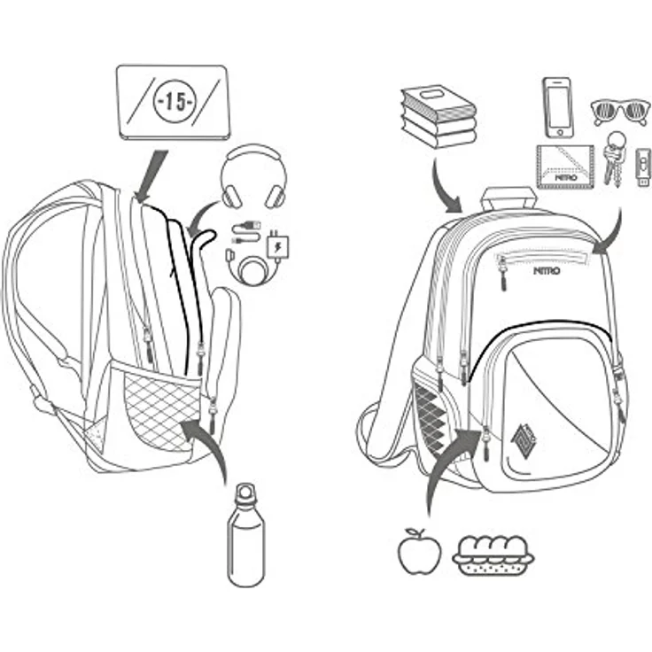 Nitro Stash 29 Schulrucksack Daypack Rucksack Backpack 878011 Fragments Purple – Bild 3