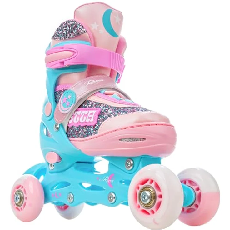 RAVEN 4in1 Inline Skates Triskates Rollschuhe Schlittschuhe Inliner für Kinder Mädchen verstellbar, Etta Blue/Pink, 30-33 (18,5cm-20,5cm) - DSAS, Double Vent System, Double-Shock-Absorbing-System – Bild 5