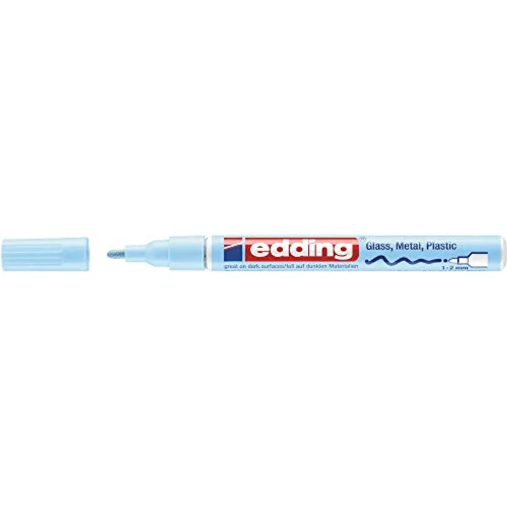 edding 751 CR Paintmarker, Glanz-Lackmarker in pastellblau für glatte Oberflächen, schnelltrocknend und geruchsarm – Bild 2