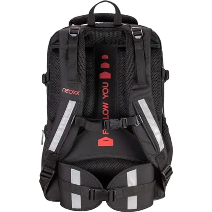 neoxx Active Pro School Backpack Splash In Black, Schulrucksack mit verstellbarem Tragesystem und viel Stauraum, 31 x 45,5 x 21 cm – Bild 3