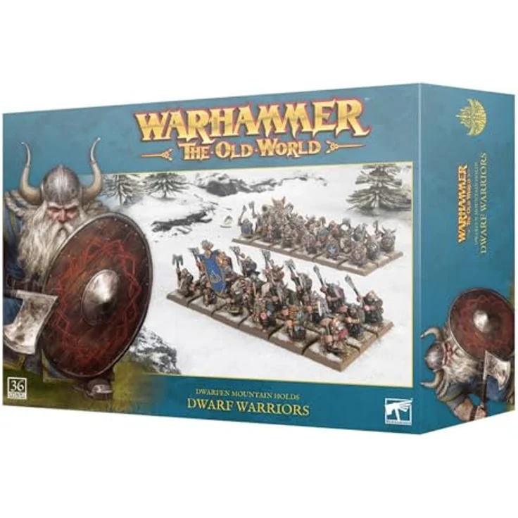 Warhammer Alte Welt - Zwergenberg hält Zwergkrieger, Schwarz, Spiel Zubehör – Bild 1