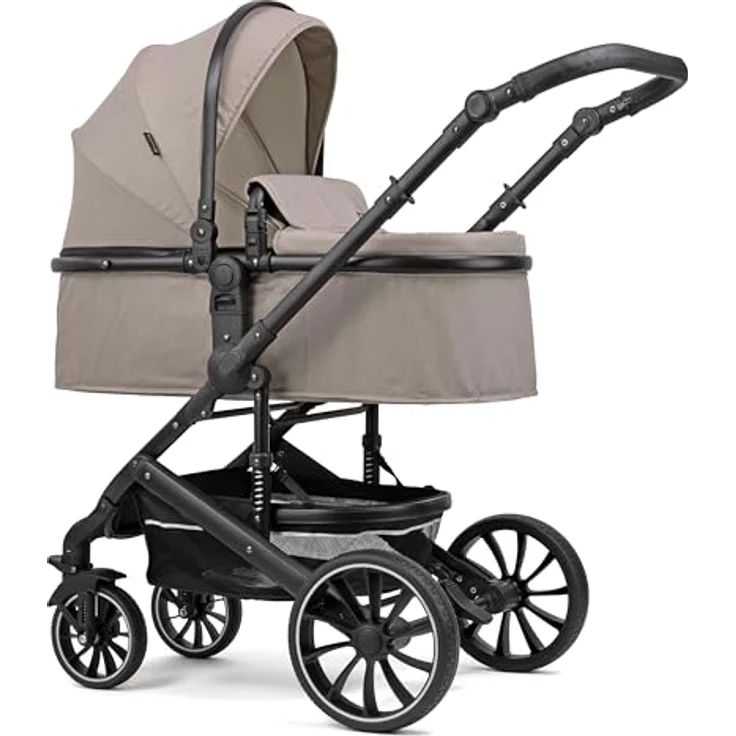 Pixini Kinderwagen Kalani 3in1 Kombikinderwagen, inkl. Babywanne & Buggy & Auto-Babyschale (taupe) – Bild 2