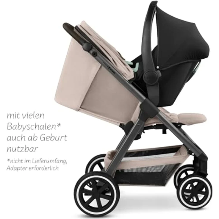 ABC Design Buggy Avus 2 Air, Beige, Textil, 5-Punkte-Gurt, Federung, kugelgelagerte Räder, für Babyschale geeignet, Einhand-Faltmechanismus, UV 50+ – Bild 6