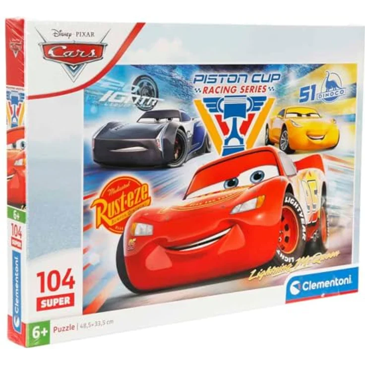 Clementoni Cars Puzzle, 104 Teile, für Kinder 6-8 Jahre, Cartoon-Motiv, Made in Italy, 25047 – Bild 1