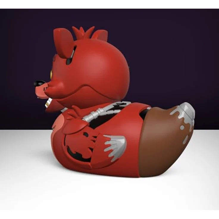 TUBBZ Erstausgabe: Five Nights at Freddy's- Foxy als Cosplaying-Gummiente Vinylfigur, 9 cm groß, inkl. stapelbarer Badewannen-Vitrine, FNAF-Logo – Bild 5