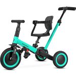 moovkee Dreirad ab 1 Jahr mit Schubstange 6in1 - Laufrad ab 1 Jahr - Baby Fahrrad - Gummiräder - Stahlkonstruktion