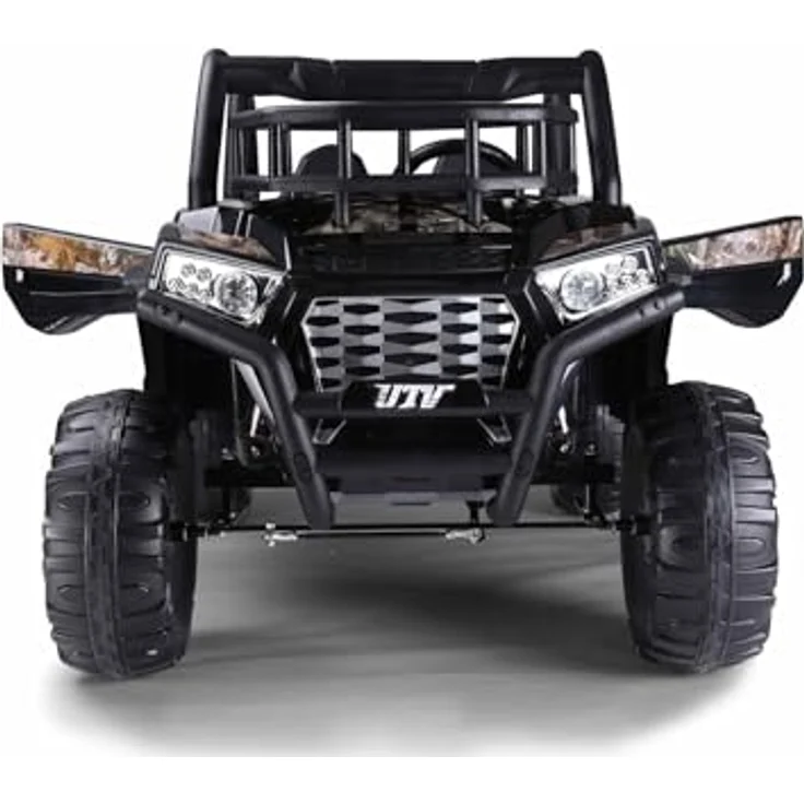 Beneo RIRICAR Elektroauto für Kinder UTV, 24V, Schwarz, 2-Sitzer mit 2,4 GHz Fernbedienung, 2 x 200 W Motor, Lithium-Akku, EVA-Räder, gepolsterter Sitz, USB und SD-Karte, für Kinder von 3-8 Jahren – Bild 2