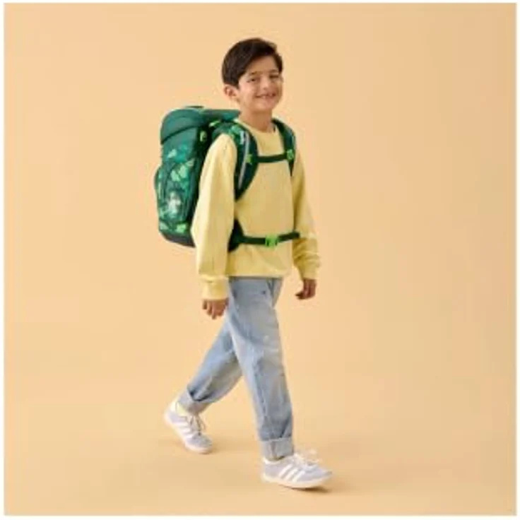 ergobag cubo Schulranzen-Set DinosauriBär, 21 Liter Volumen, verstellbare Rückenhöhe, inklusive gefülltem Federmäppchen und Sportbeutel – Bild 7
