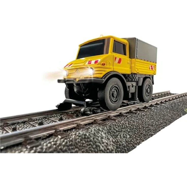 Carson 500504146 1:87 MB Unimog U406 Zweiwegefahrzeug 100% RTR - RC Auto, H0 Auto, Diorama Fahrzeug, 60 Minuten Fahrzeit, 45 Minuten Ladezeit, 2,4GHz Fernsteueranlage, Made in Germany – Bild 2
