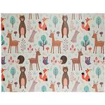 Relaxdays, bunt Spielmatte Waldtiere, schadstofffrei, abwaschbar, HBT 1x195x150 cm, XPE-Schaumstoff, Spielteppich Kinder, 1 Stück