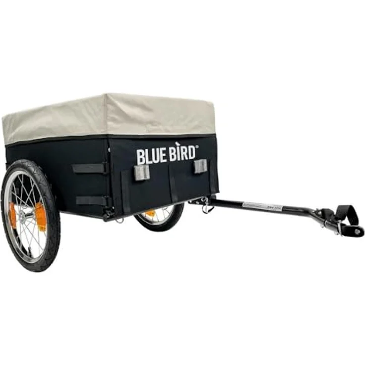 Point Lastenanhänger "T5", Fahrradlastenanhänger mit schwarzem Stahlrahmen, 40 kg zulässiges Gesamtgewicht, 61 x 45 x 33 cm Innenmaß, abnehmbare Wasserabdeckung, schwarze Farbe – Bild 2